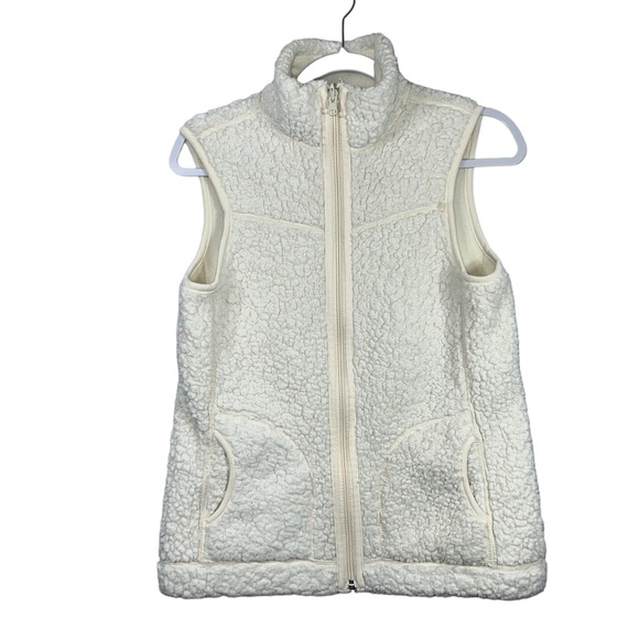 Weatherproof Cream Sherpa Zip Up Vest Women’s - Picture 1 of 5